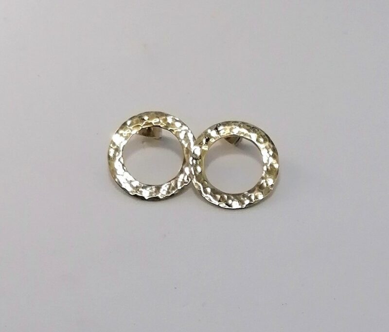 bronzehammeredcircleslobeearrings1
